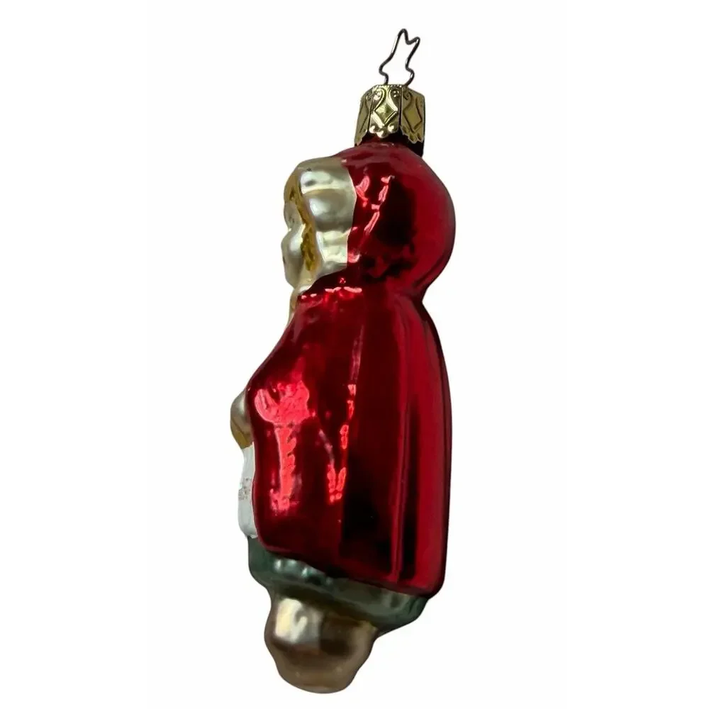 Vintage Little Red Riding Hood GERMANY Inge Blown Glass Christmas Ornament 3697